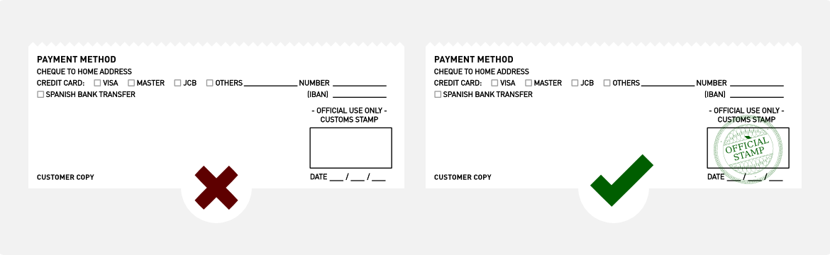 Stamp your Tax Free Form Stamp your Tax Free Form
