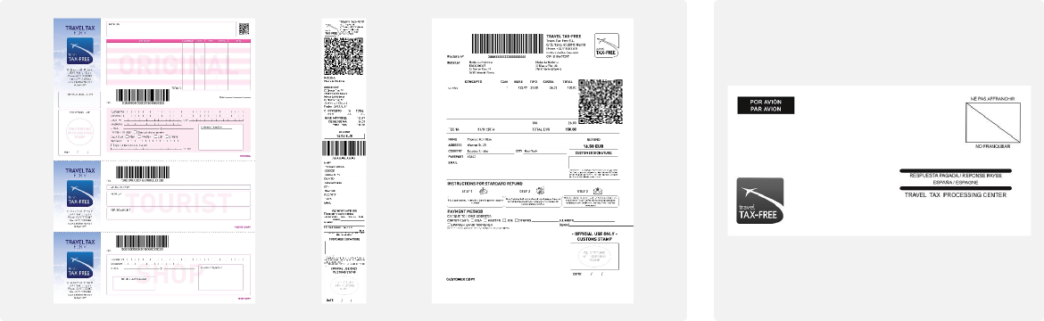 Travel TAX-FREE forms y sobre prepagado Travel TAX-FREE forms y sobre prepagado